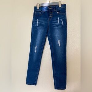 VIP Dark Blue Distressed Skinny Jeans